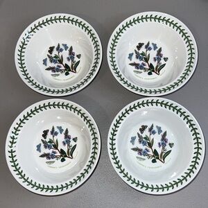 Set of 4 Portmeirion Oatmeal Bowls, Speedwell, The Botanic Garden Collection